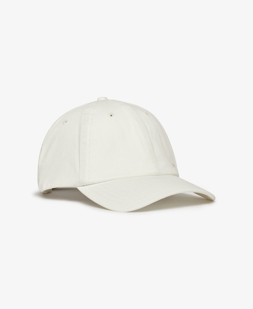 czapka vintage z haftem w kolorze off white