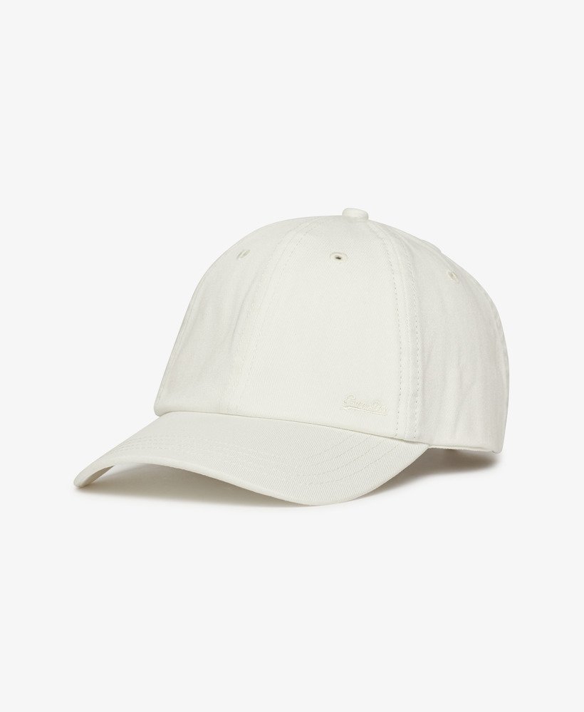 czapka vintage z haftem w kolorze off white