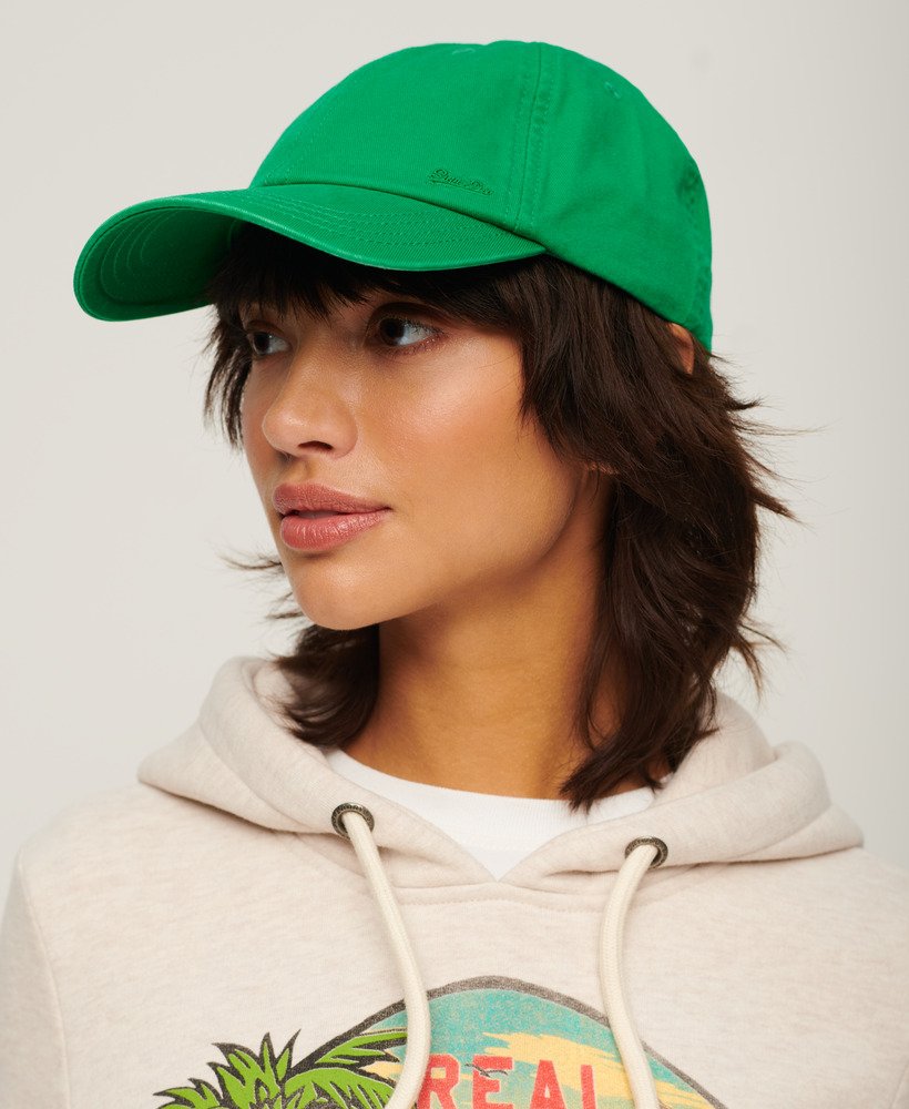 czapka vintage z haftem w kolorze drop kick green