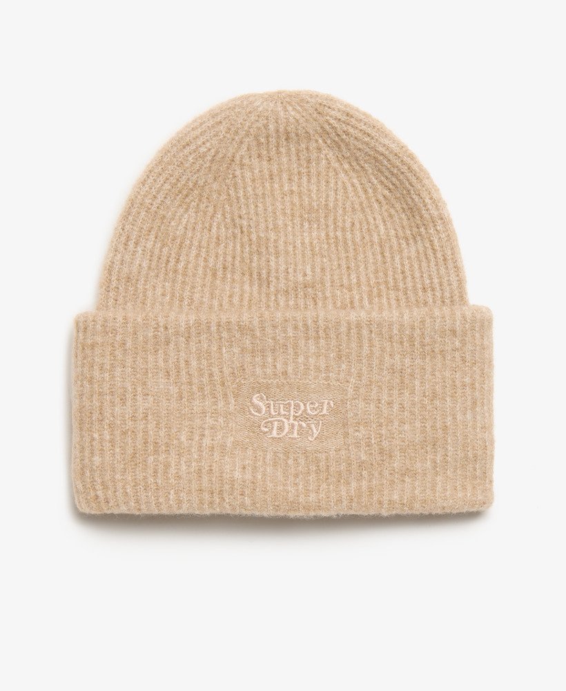 miękka dzianinowa czapka beanie w kolorze prażonego kokosa