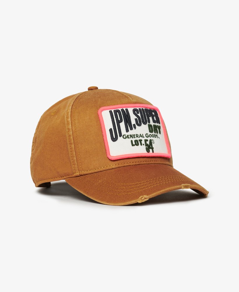 czapka typu trucker z grafiką w kolorze denim co tobacco brown