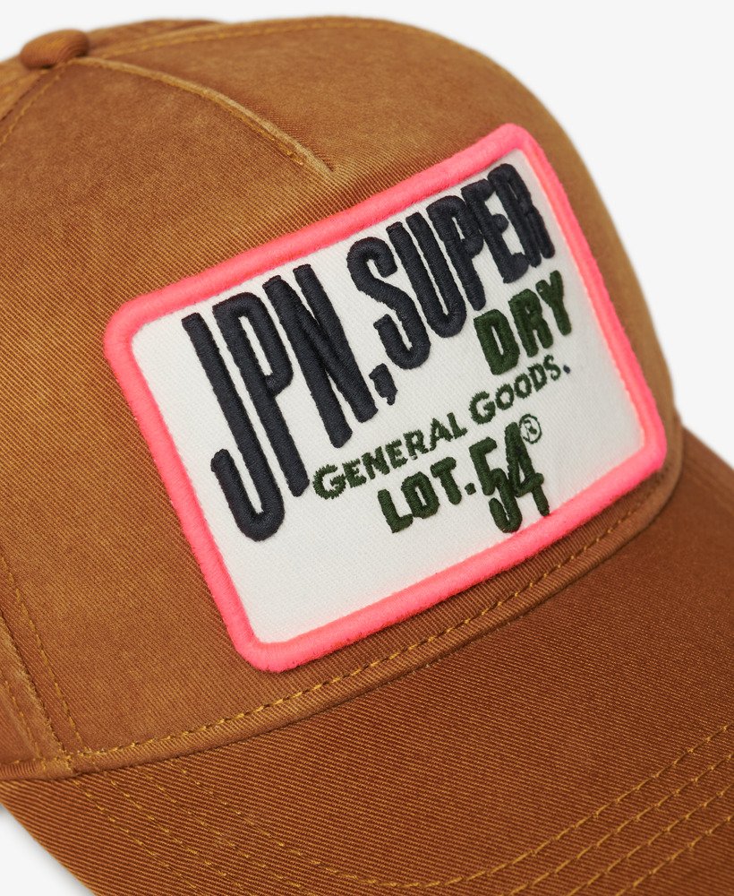 czapka typu trucker z grafiką w kolorze denim co tobacco brown