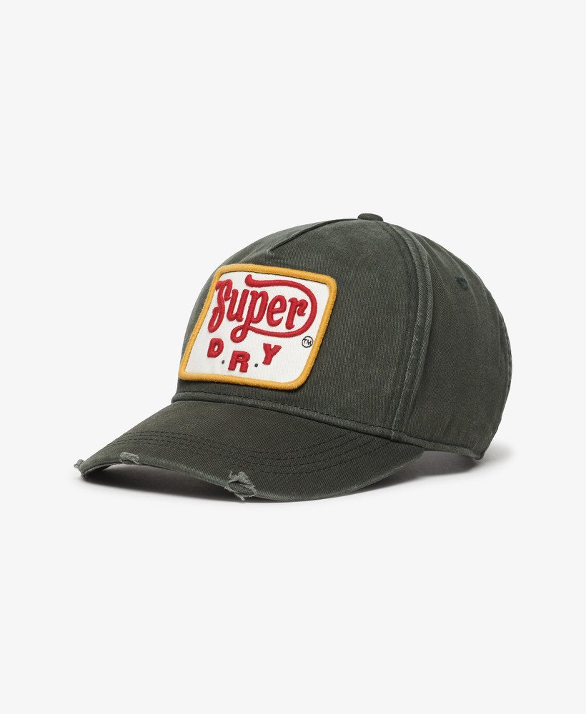 czapka typu trucker z grafiką w kolorze khaki green