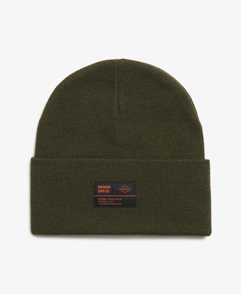 dzianinowa czapka beanie z nadwyżek w kolorze oliwkowo-zielonym