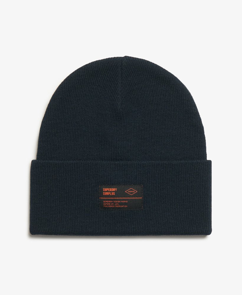 nadwyżkowa dzianinowa czapka beanie w kolorze granatowym eclipse