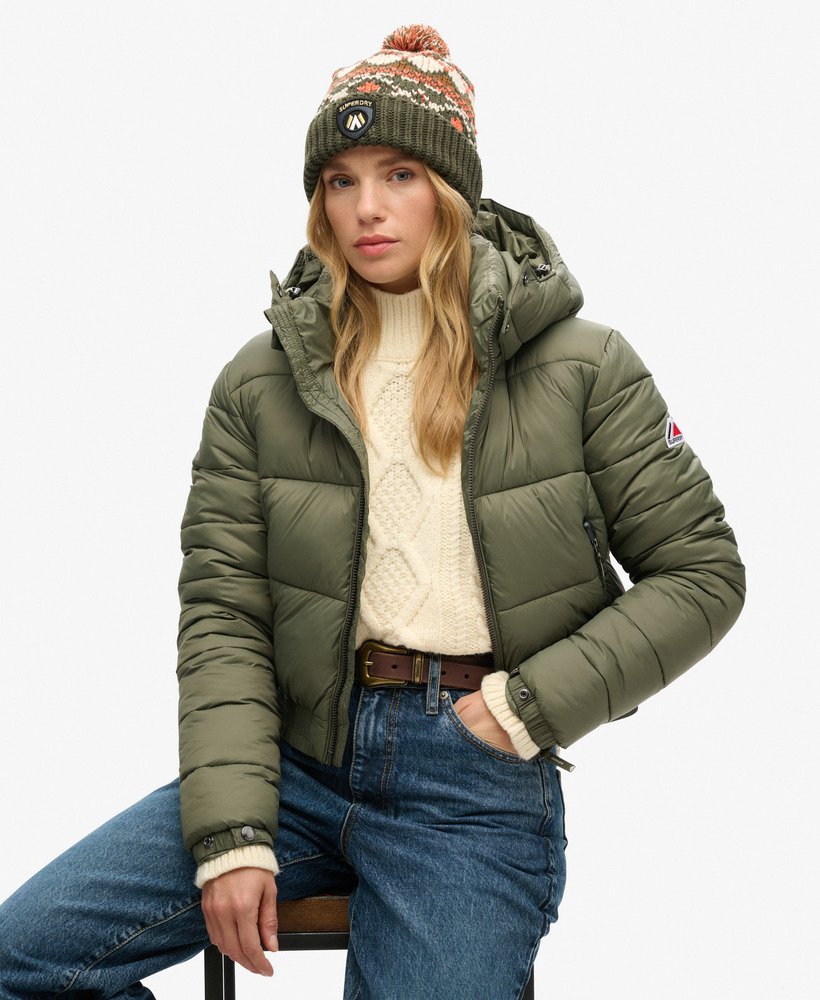 czapka beanie apres ski w kolorze khaki w stylu fairisle