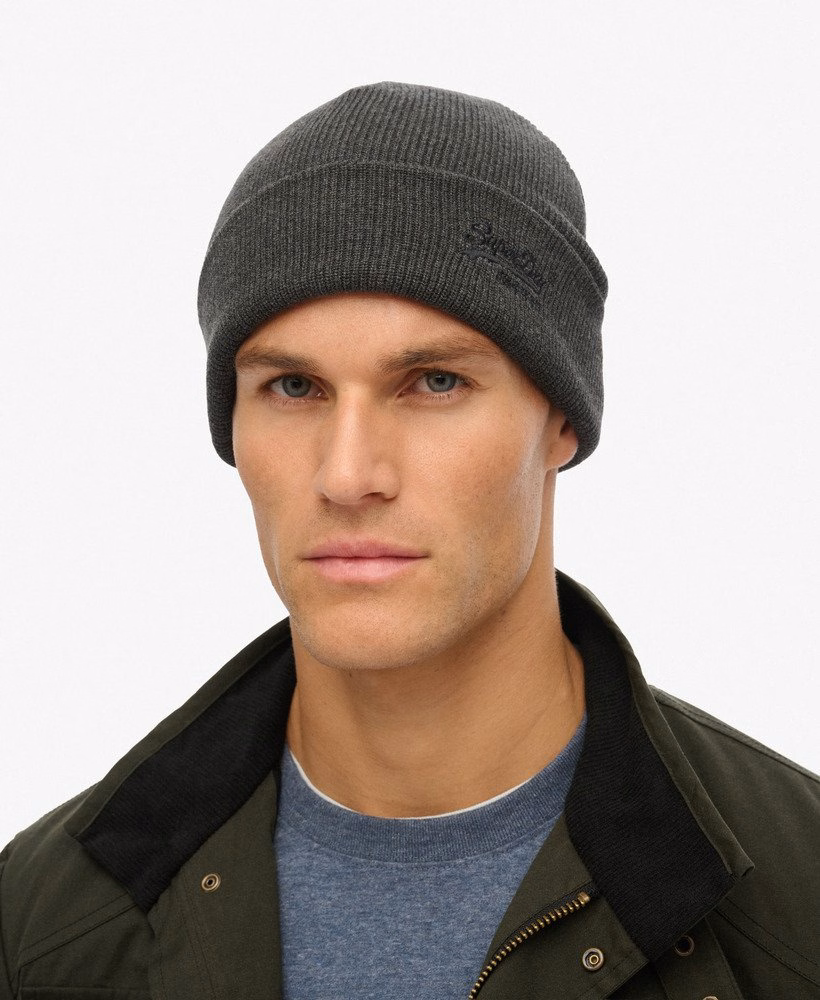 Niezbędna dzianinowa czapka beanie z logo