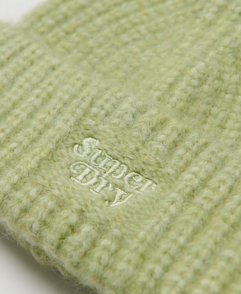 czapka beanie z dzianiny ściągaczowej w kolorze łagodna zieleń