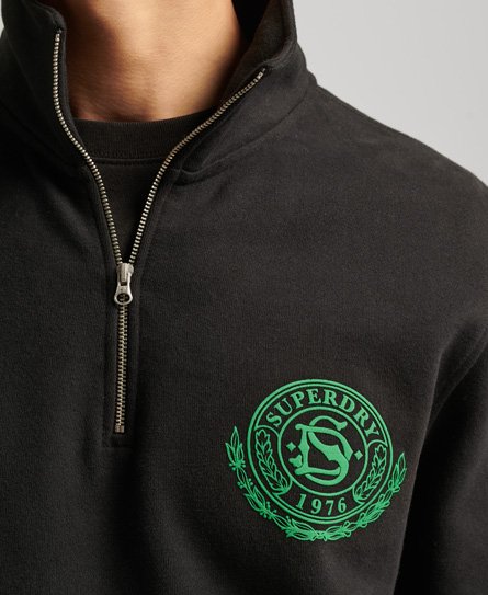 bluza polarowa city college half zip w kolorze czarnym