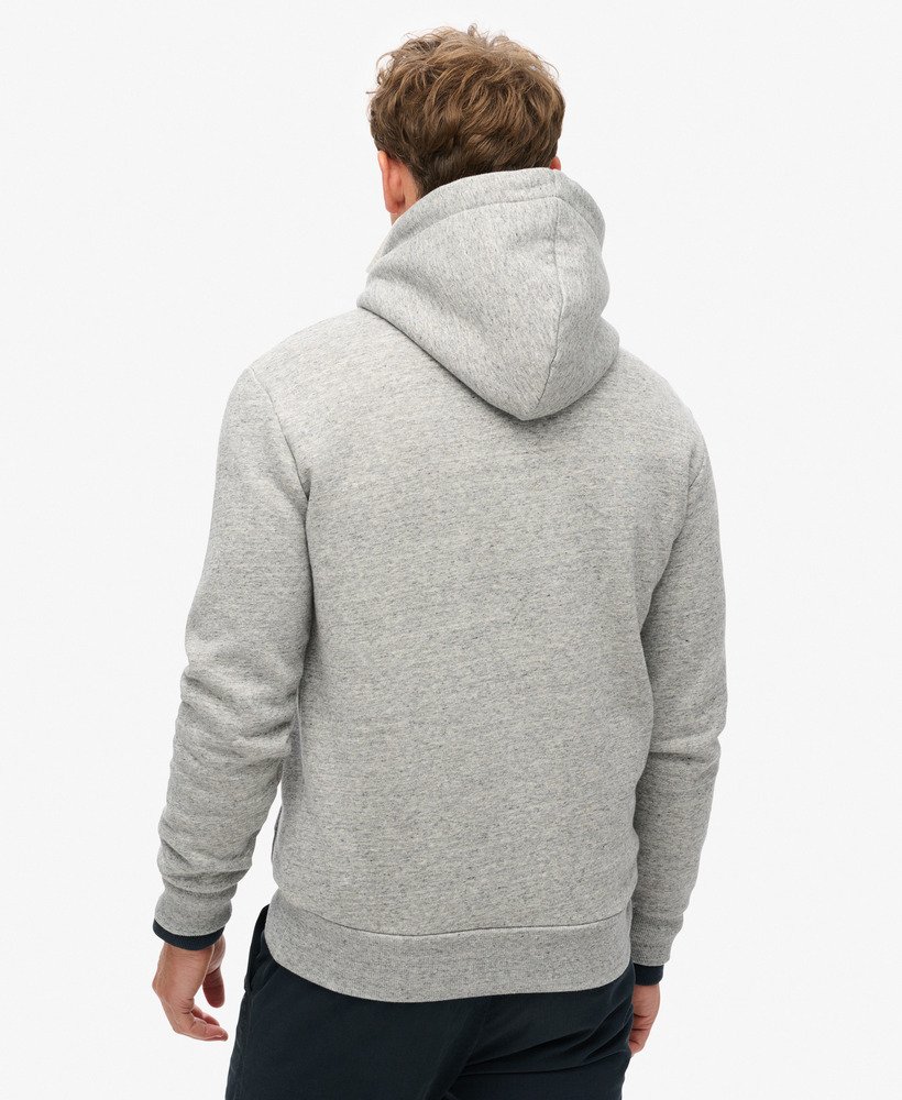bluza z kapturem z bawełny organicznej w stylu vintage z logo w kolorze szary melanŻ