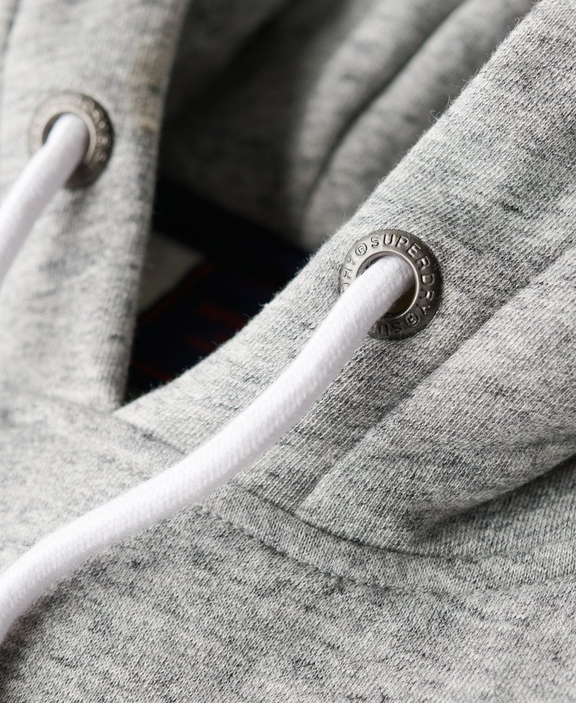 bluza z kapturem z bawełny organicznej w stylu vintage z logo w kolorze szary melanŻ