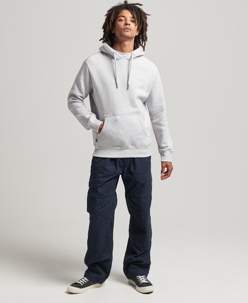 bluza z kapturem essential z bawełny organicznej w kolorze glacier grey marl