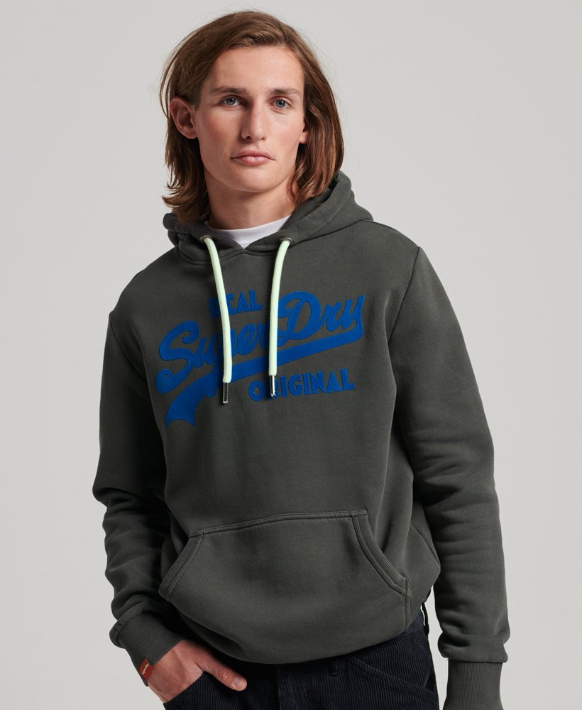 bluza z kapturem vintage logo neon w kolorze carbon grey