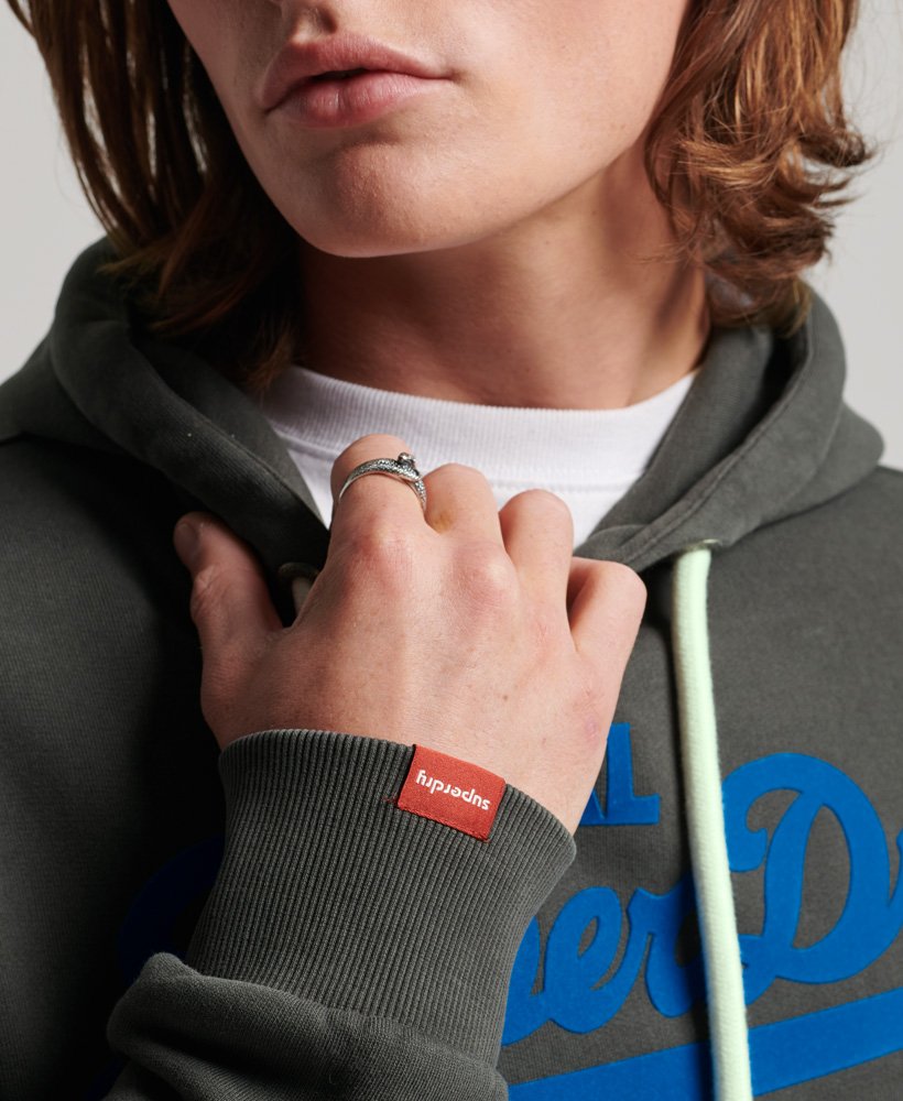 bluza z kapturem vintage logo neon w kolorze carbon grey