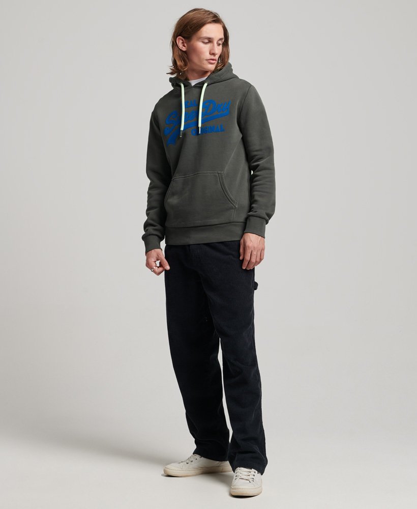 bluza z kapturem vintage logo neon w kolorze carbon grey