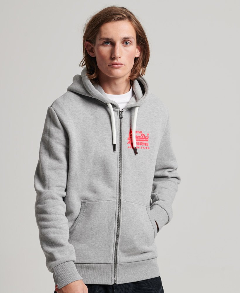 bluza z kapturem i neonowym logo w kolorze szary melanż