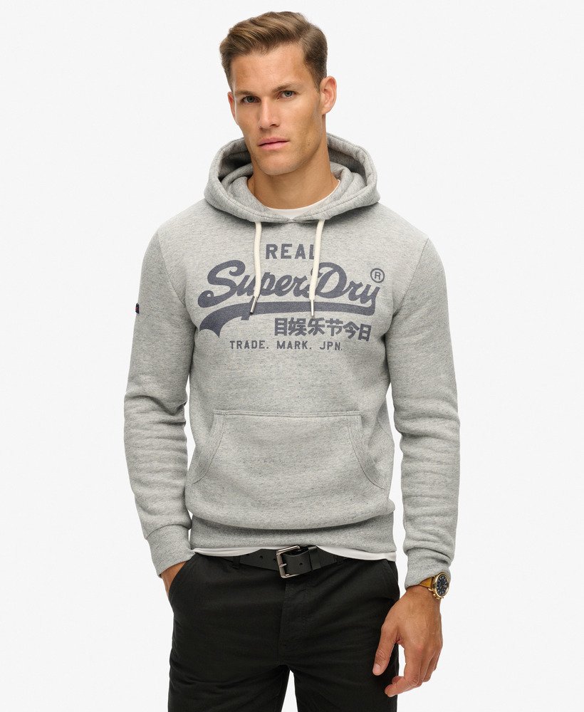bluza z kapturem vintage logo w kolorze athletic grey marl