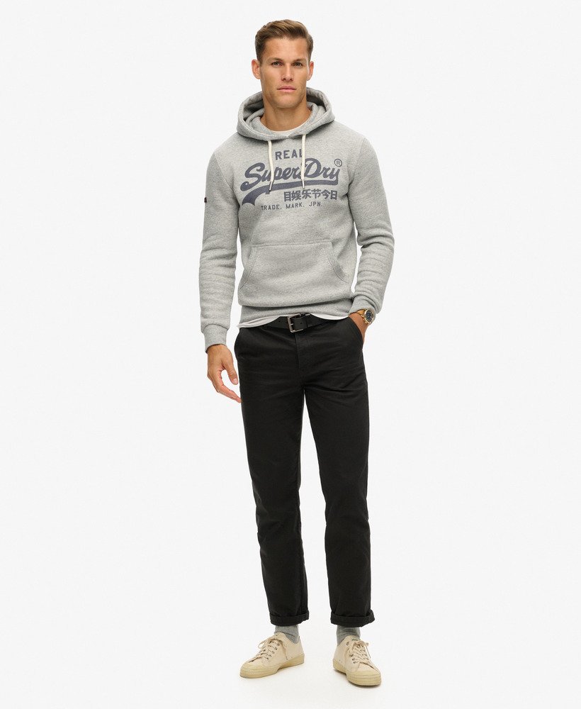 bluza z kapturem vintage logo w kolorze athletic grey marl