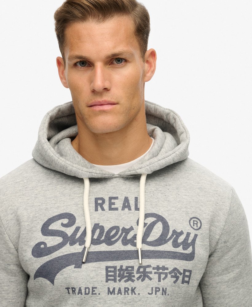 bluza z kapturem vintage logo w kolorze athletic grey marl