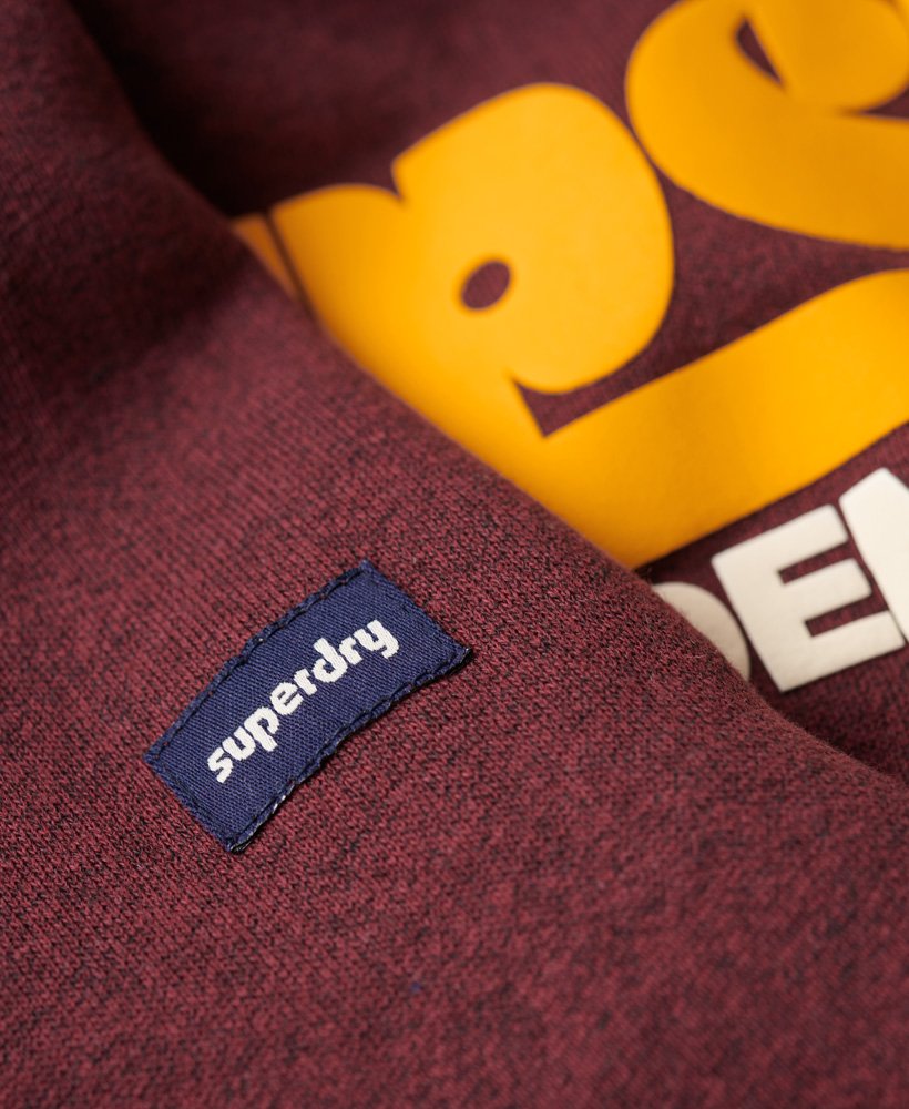 bluza z kapturem i logo w stylu retro z lat 70. w kolorze jasnobordowym i śnieżnym