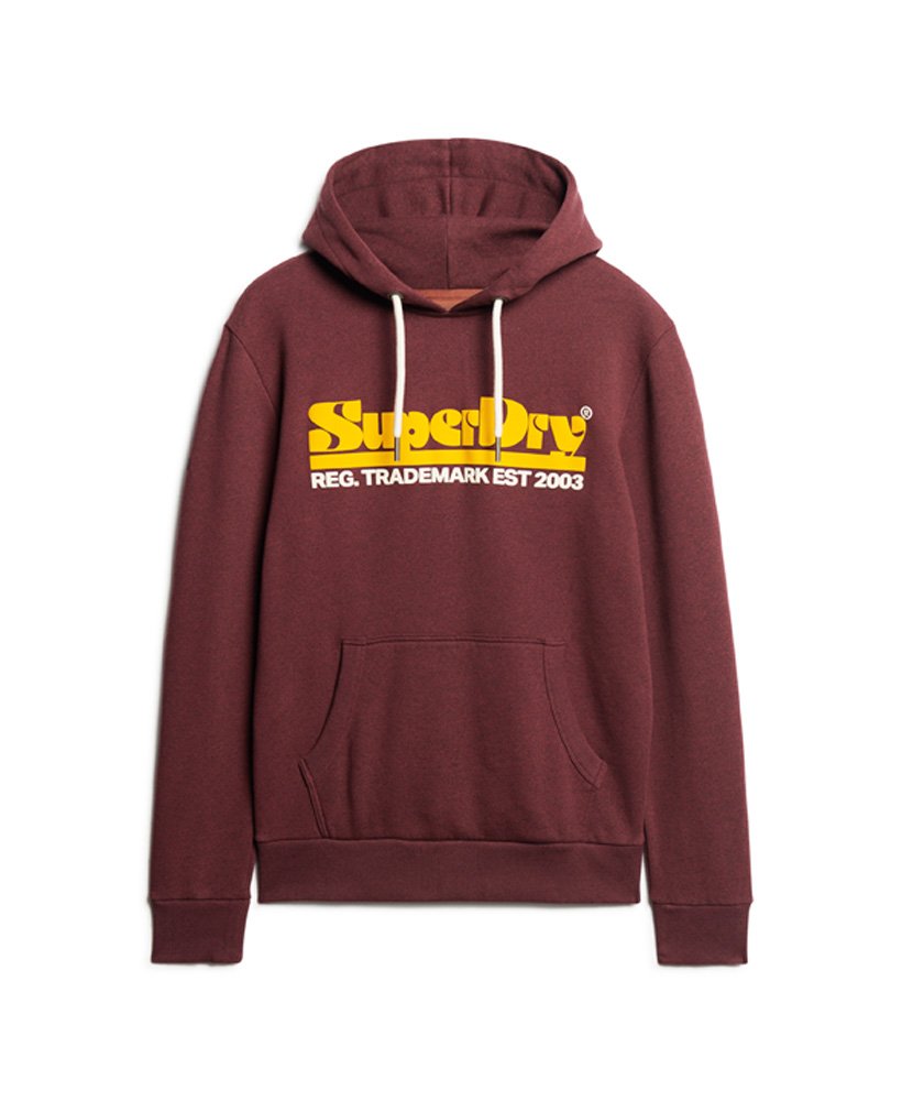 bluza z kapturem i logo w stylu retro z lat 70. w kolorze jasnobordowym i śnieżnym