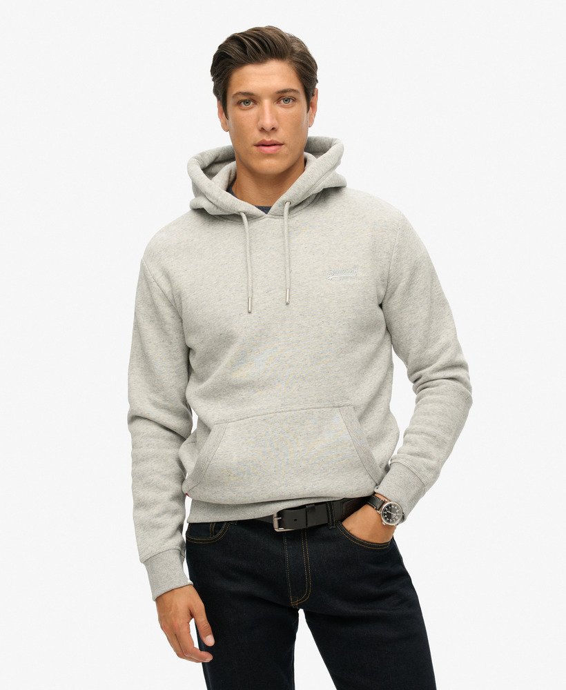bluza z kapturem essential logo w kolorze athletic grey marl