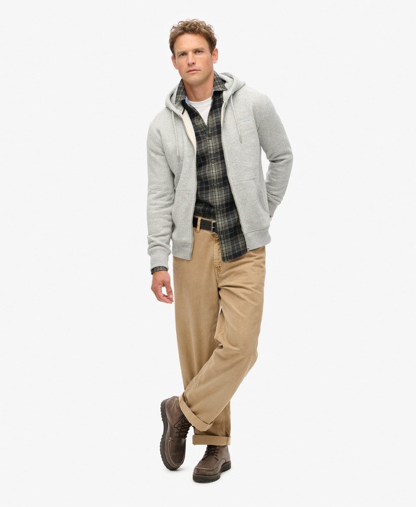 bluza z kapturem essential logo na zamek w kolorze athletic grey marl