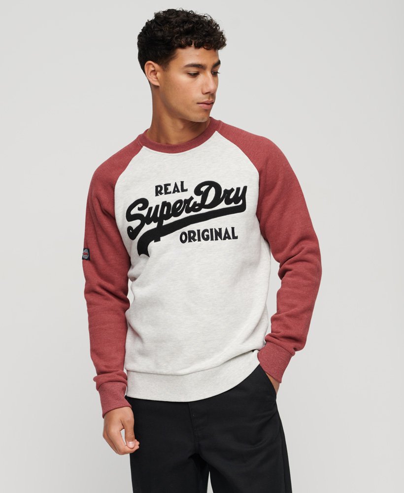 bluza z okrągłym dekoltem athletic vintage z logo w kolorze glacier grey marlrhubarb marl