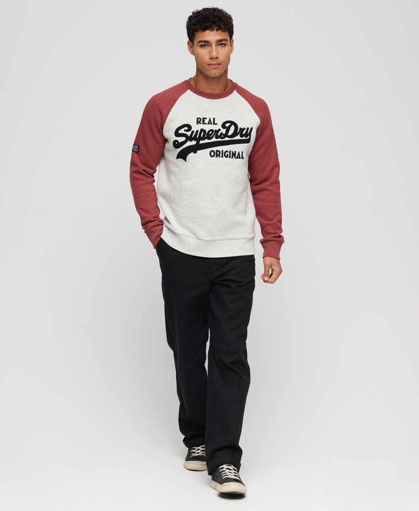 bluza z okrągłym dekoltem athletic vintage z logo w kolorze glacier grey marlrhubarb marl