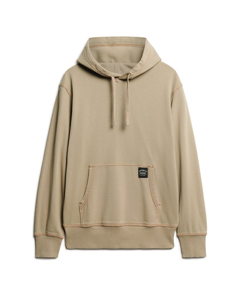 bluza z kapturem i kontrastowymi przeszyciami w kolorze khaki vintage