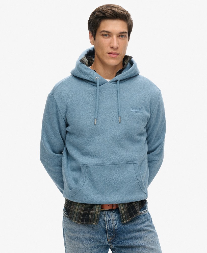 bluza z kapturem essential logo w kolorze bluestone blue marl
