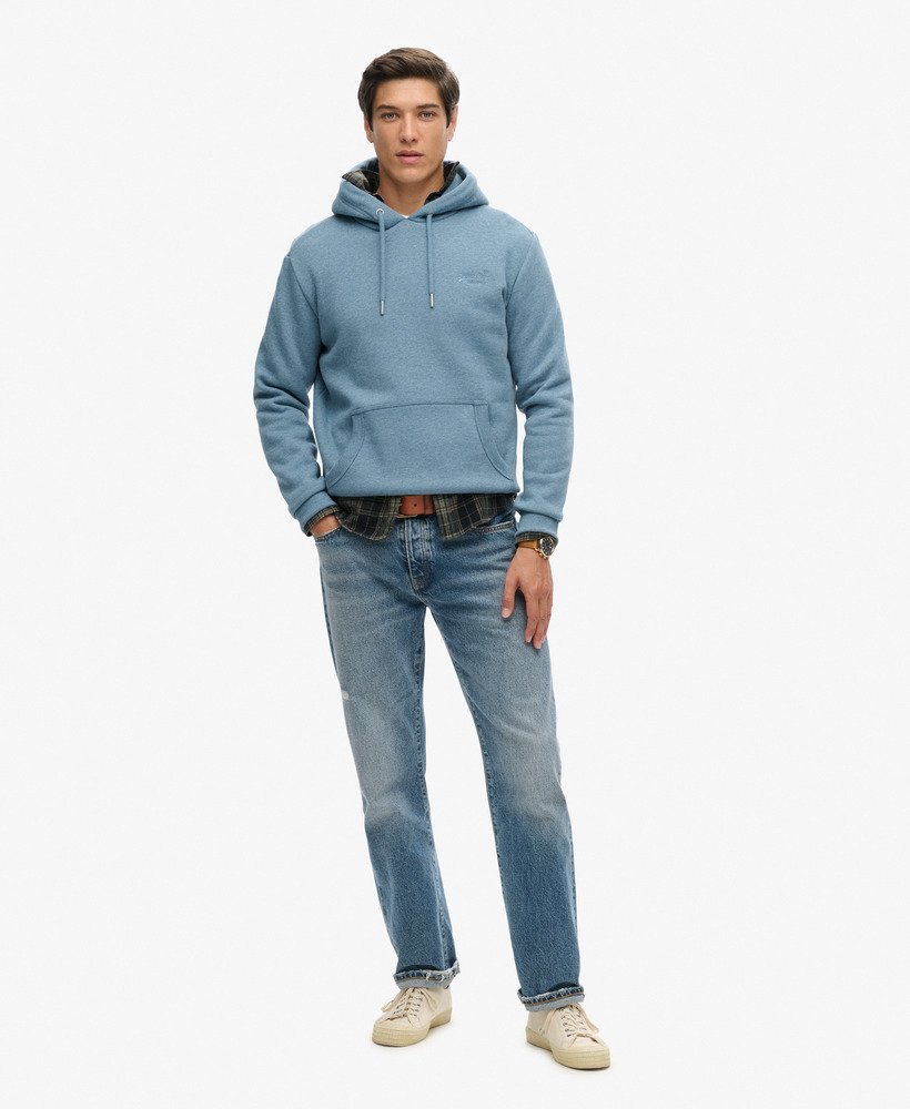 bluza z kapturem essential logo w kolorze bluestone blue marl