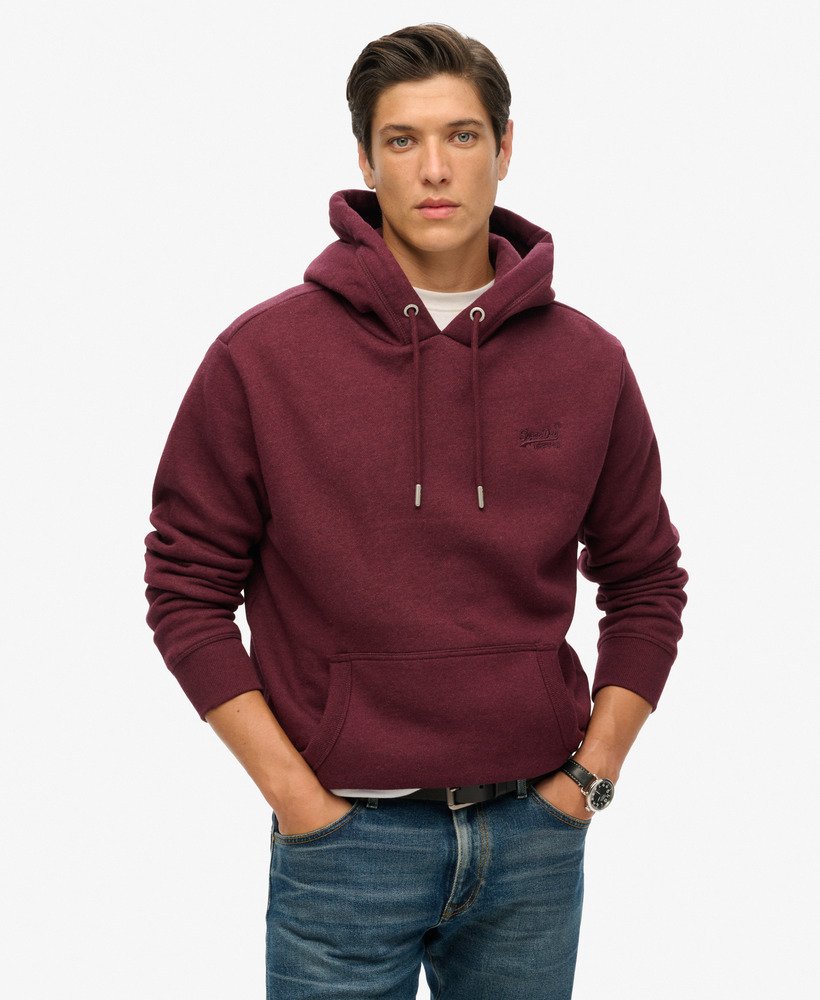 bluza z kapturem essential logo w kolorze bordowym i melanżowym