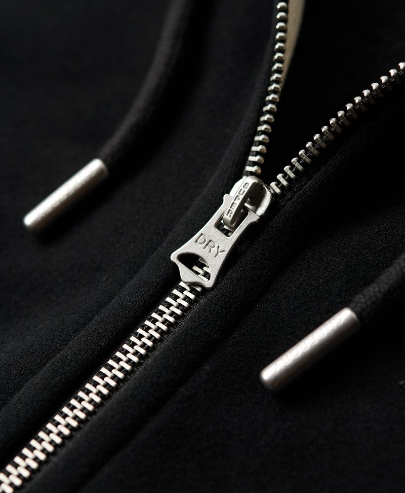 bluza z kapturem essential logo zapinana na zamek w kolorze czarnym