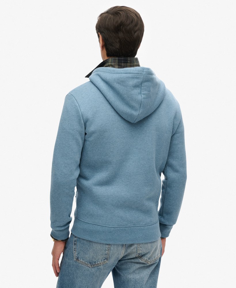 bluza z kapturem essential logo na zamek w kolorze bluestone blue marl