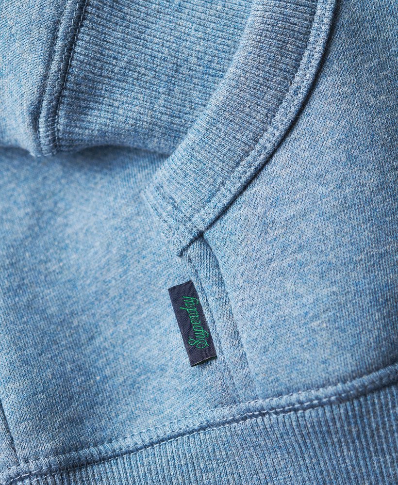 bluza z kapturem essential logo na zamek w kolorze bluestone blue marl