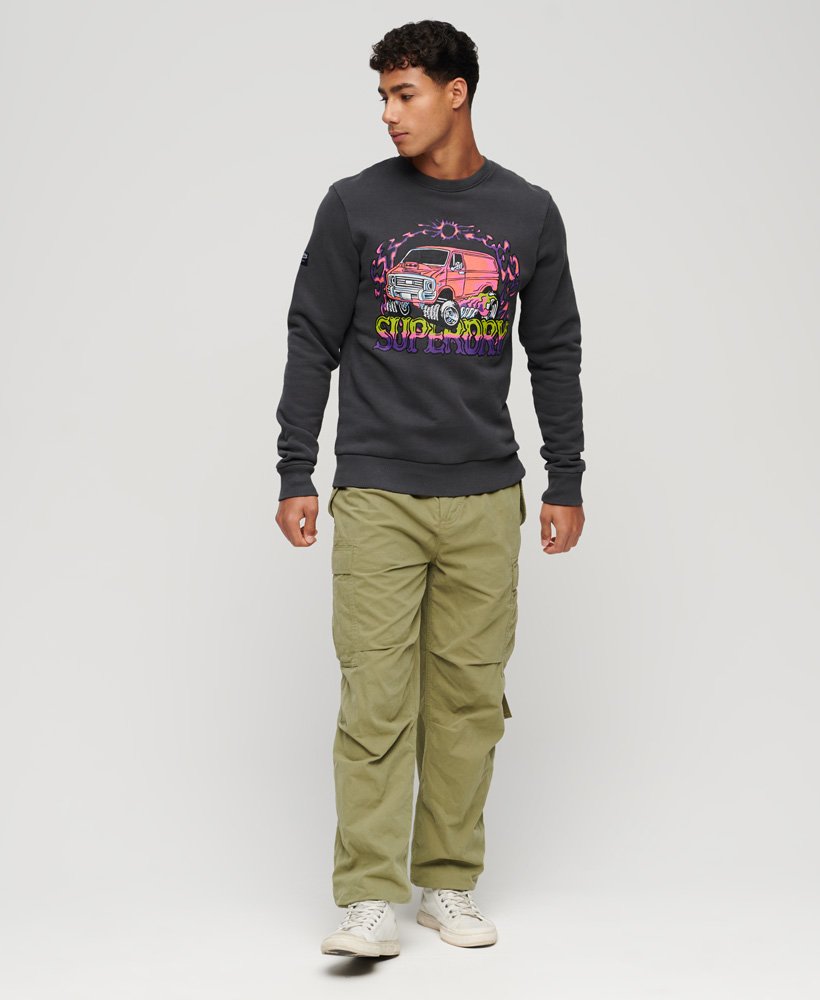 bluza z grafiką motor retro w kolorze mid grey