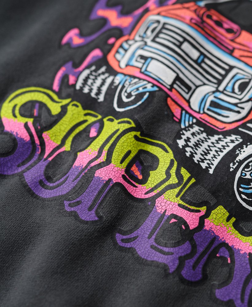 bluza z grafiką motor retro w kolorze mid grey