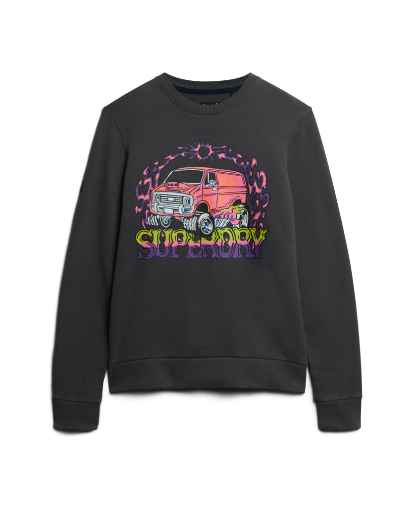 bluza z grafiką motor retro w kolorze mid grey