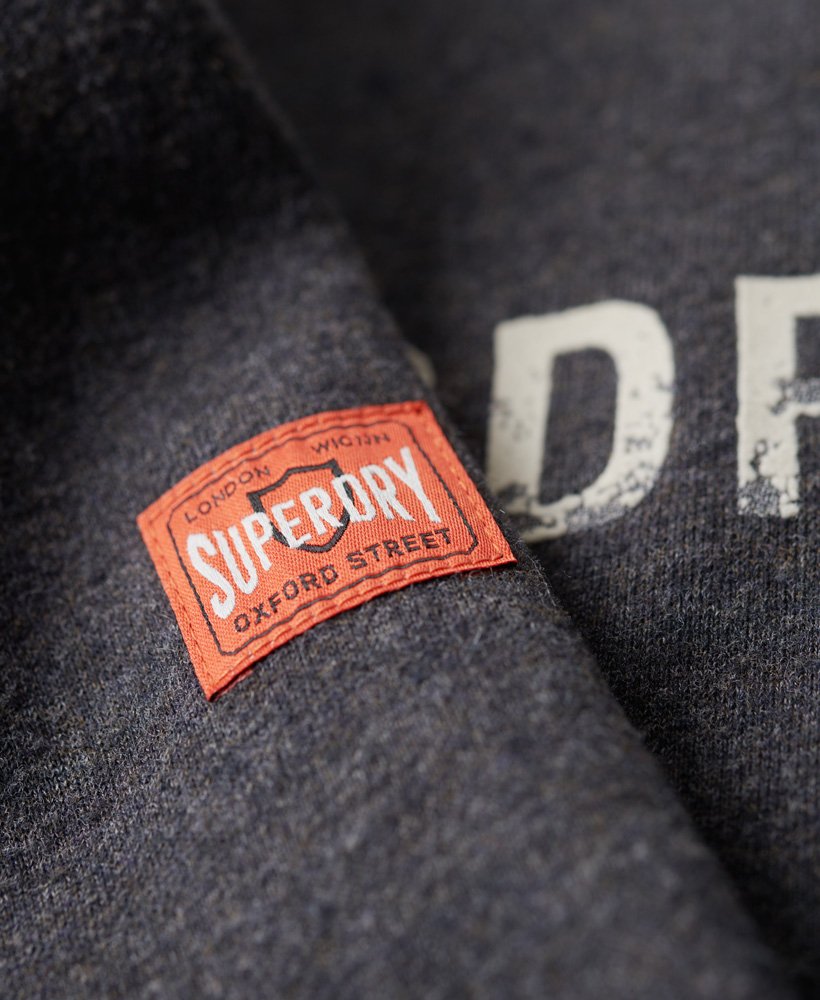 bluza z okrągłym dekoltem i logo w stylu vintage w kolorze raven black marl