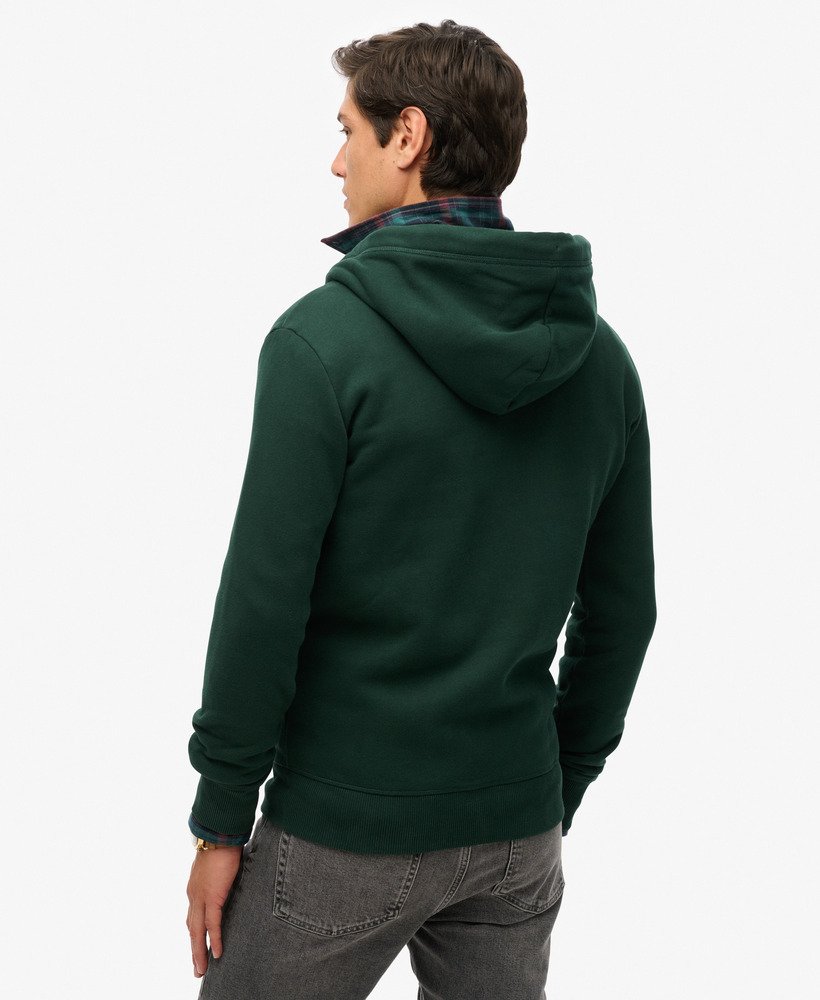bluza z kapturem essential logo na zamek w kolorze leŚnej zieleni