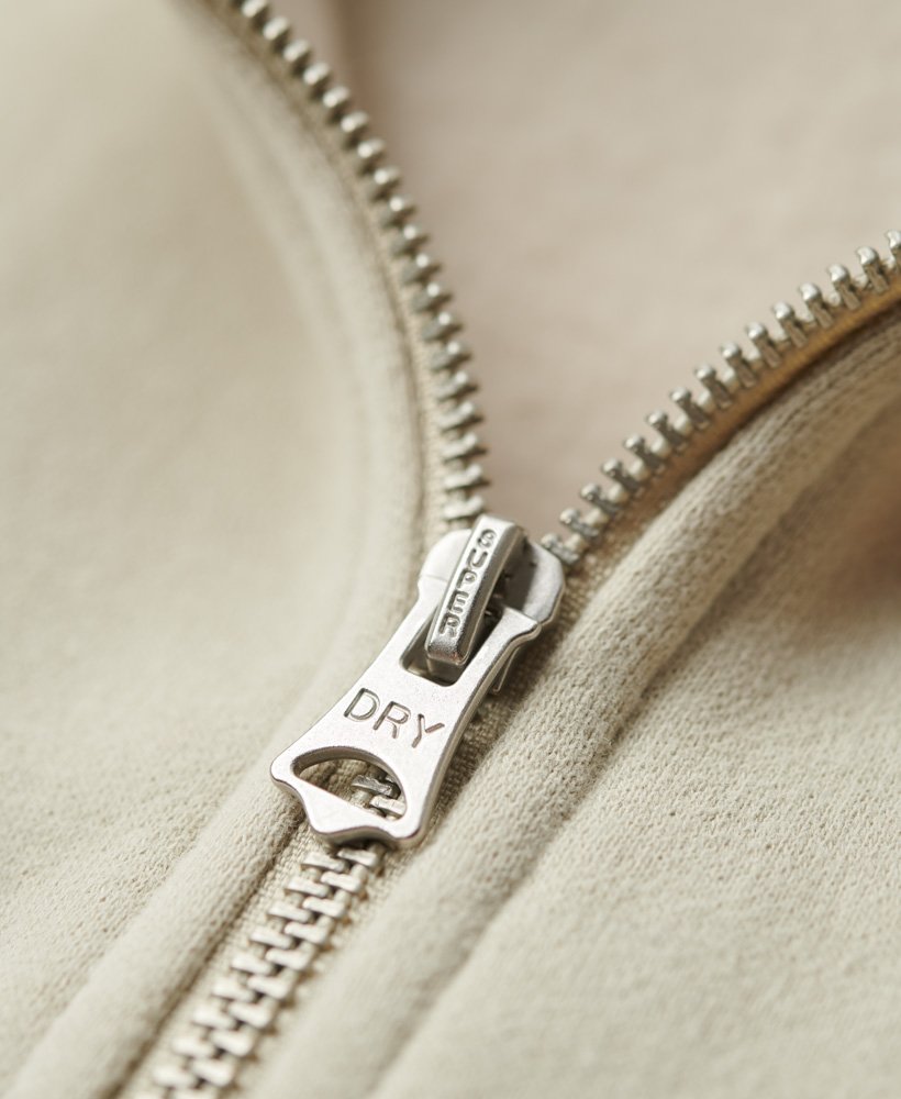 bluza dresowa essential logo zip w kolorze jasnego beżu kamiennego