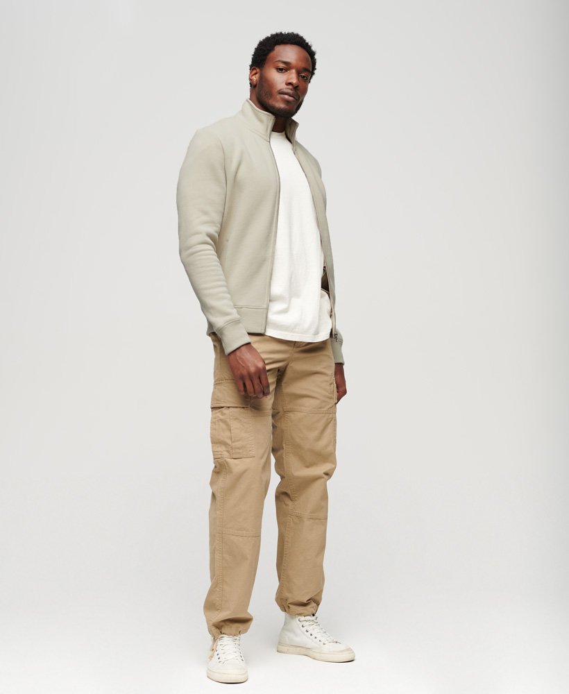 bluza dresowa essential logo zip w kolorze jasnego beżu kamiennego