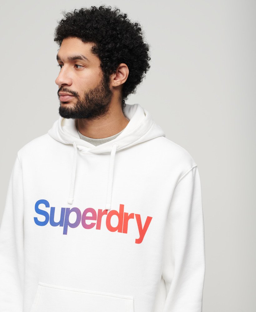 luźna bluza z kapturem core logo w kolorze lśniącej bieli
