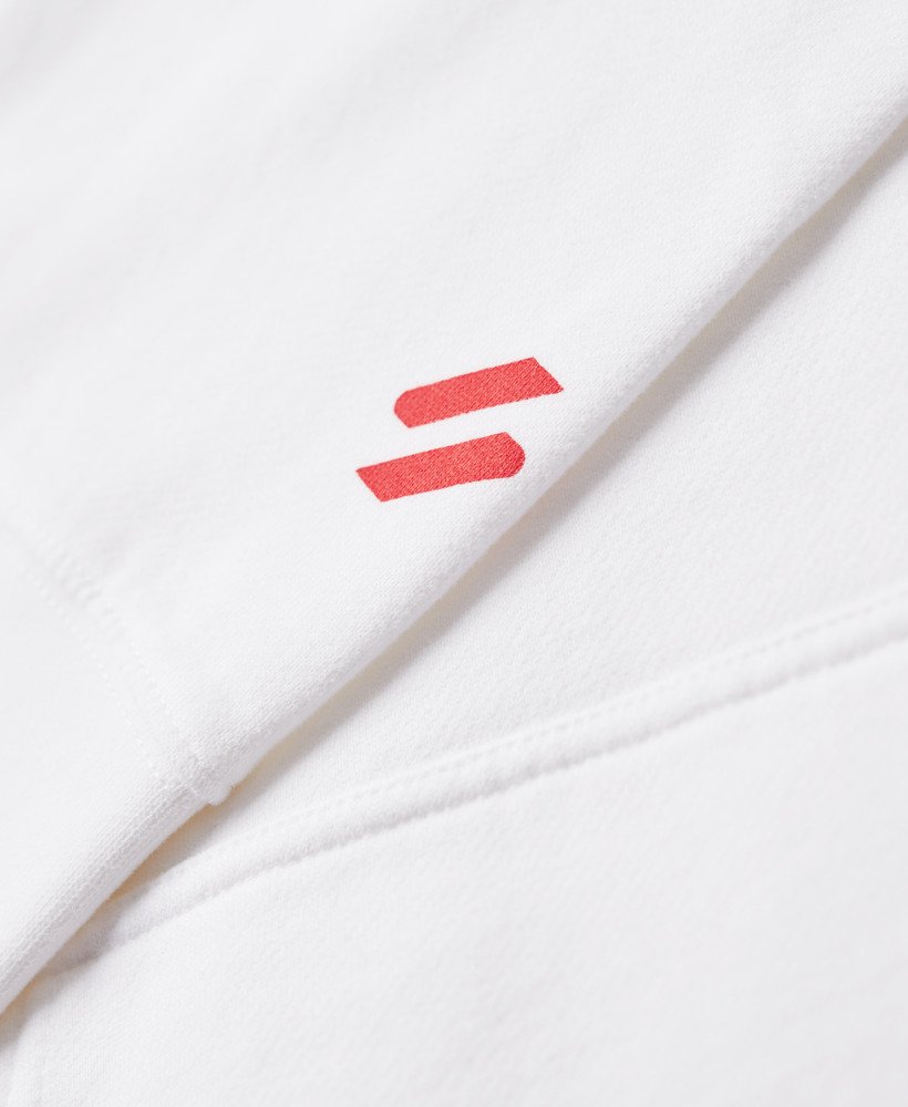 luźna bluza z kapturem core logo w kolorze lśniącej bieli