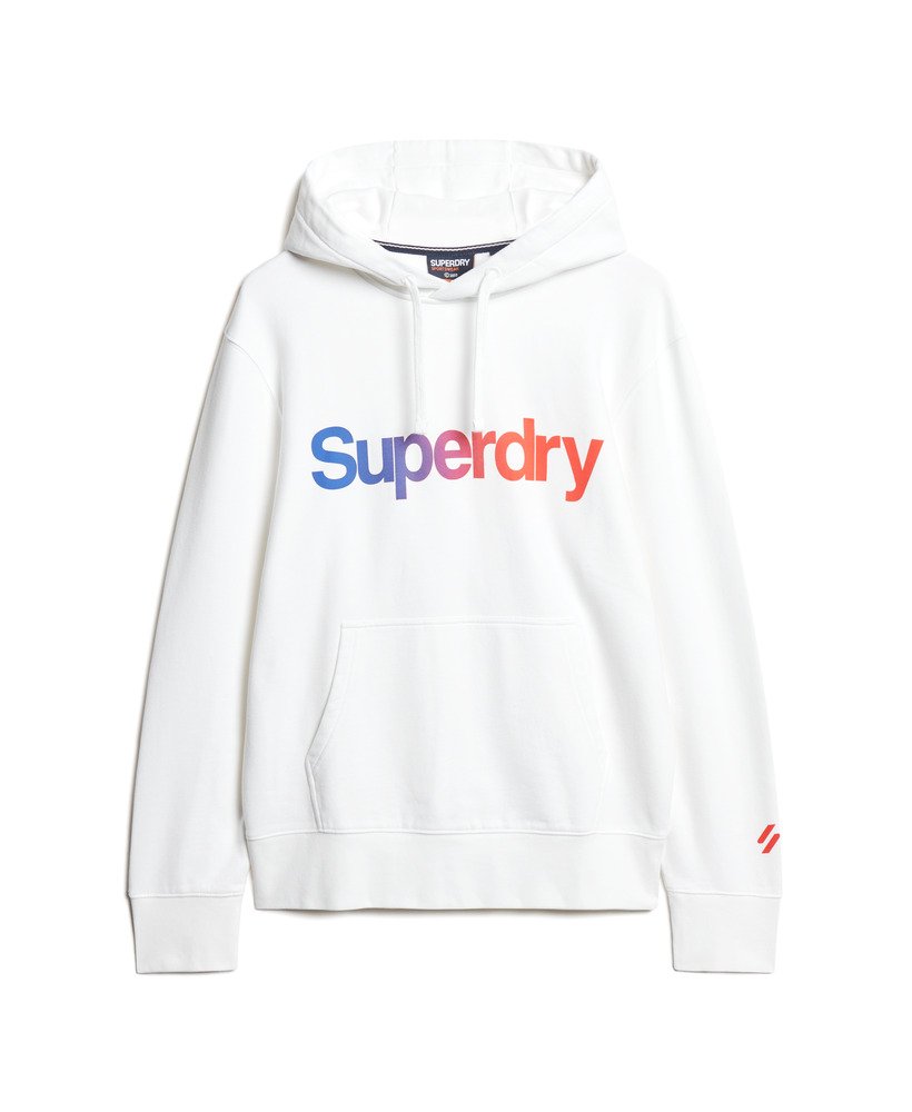 luźna bluza z kapturem core logo w kolorze lśniącej bieli