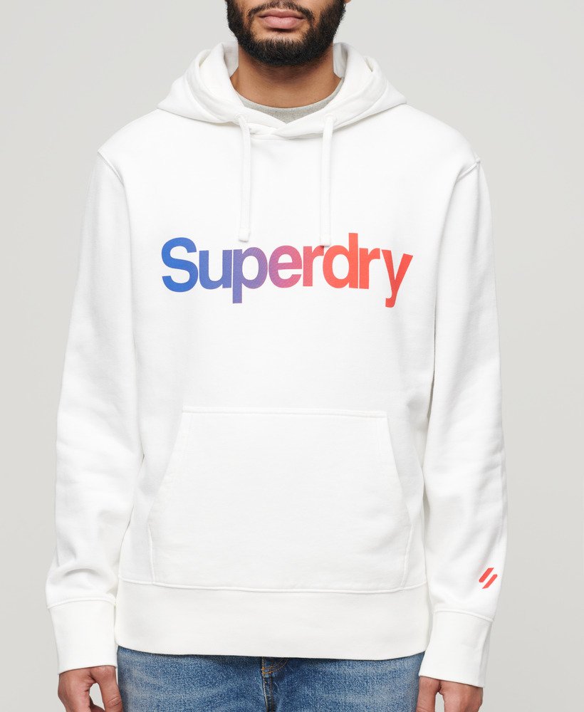 luźna bluza z kapturem core logo w kolorze lśniącej bieli