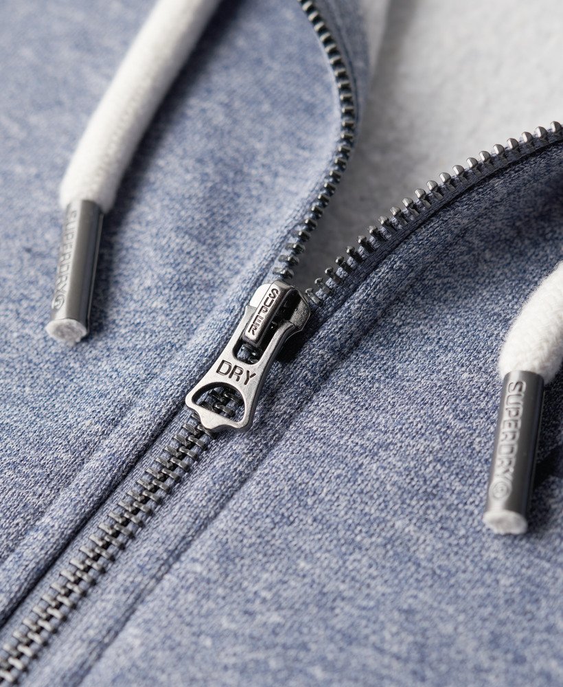 bluza z kapturem athletic college graphic zip w kolorze tois blue grit