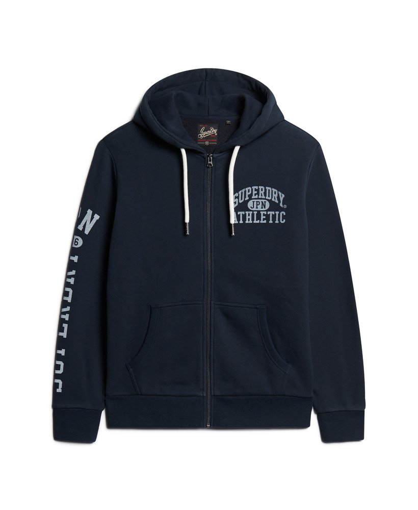 bluza z kapturem athletic college graphic zip w kolorze eclipse navy