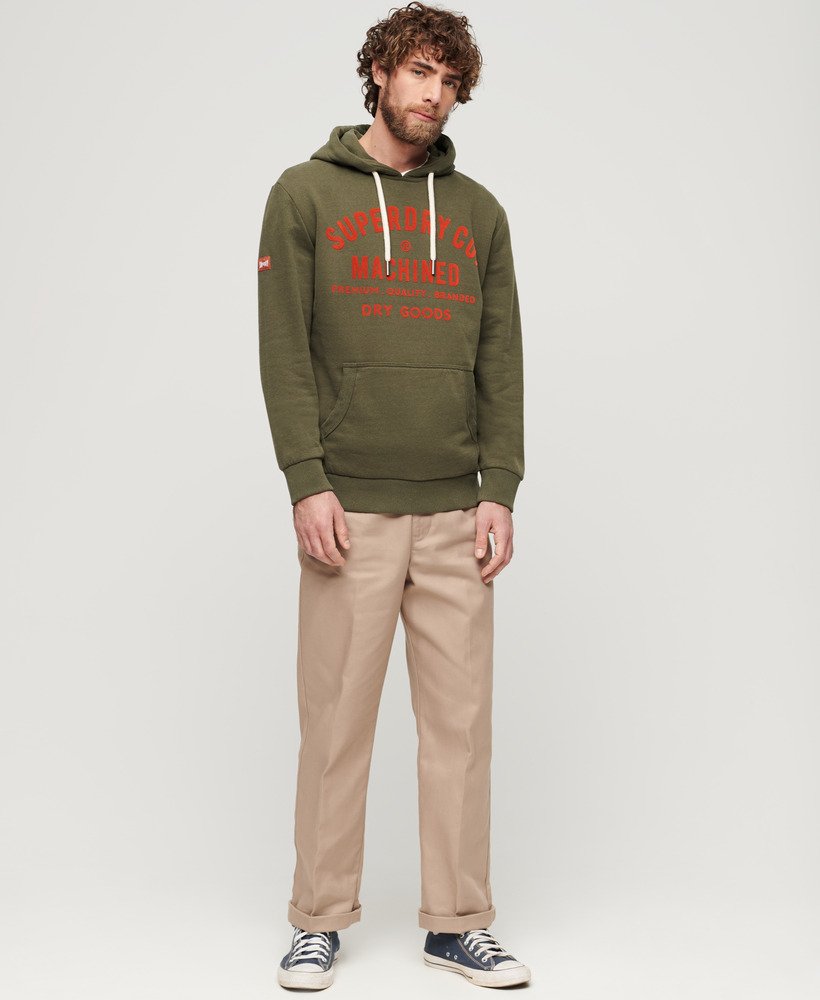 bluza z kapturem workwear flock graphic w kolorze khaki melanż